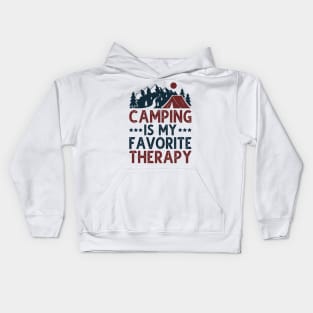 Camping Is My Favorite Therapy Kids Hoodie